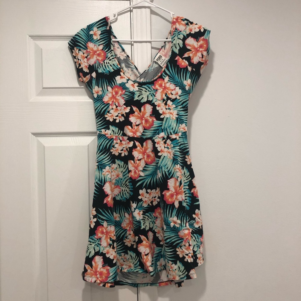 Victoria secret pink floral open back dress